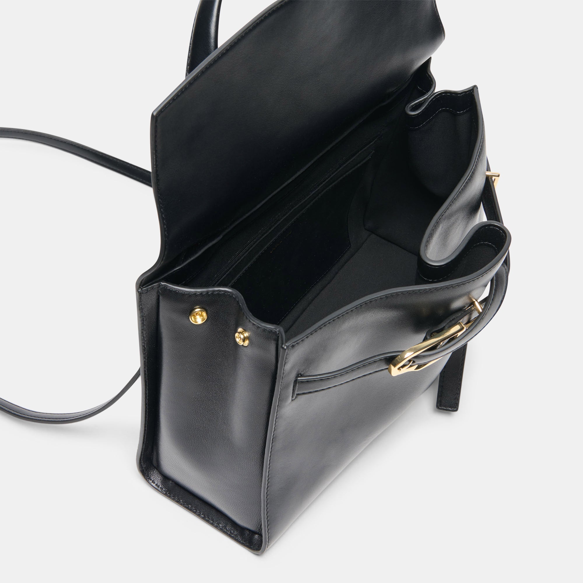 BORGO HANDBAG BLACK LEATHER
