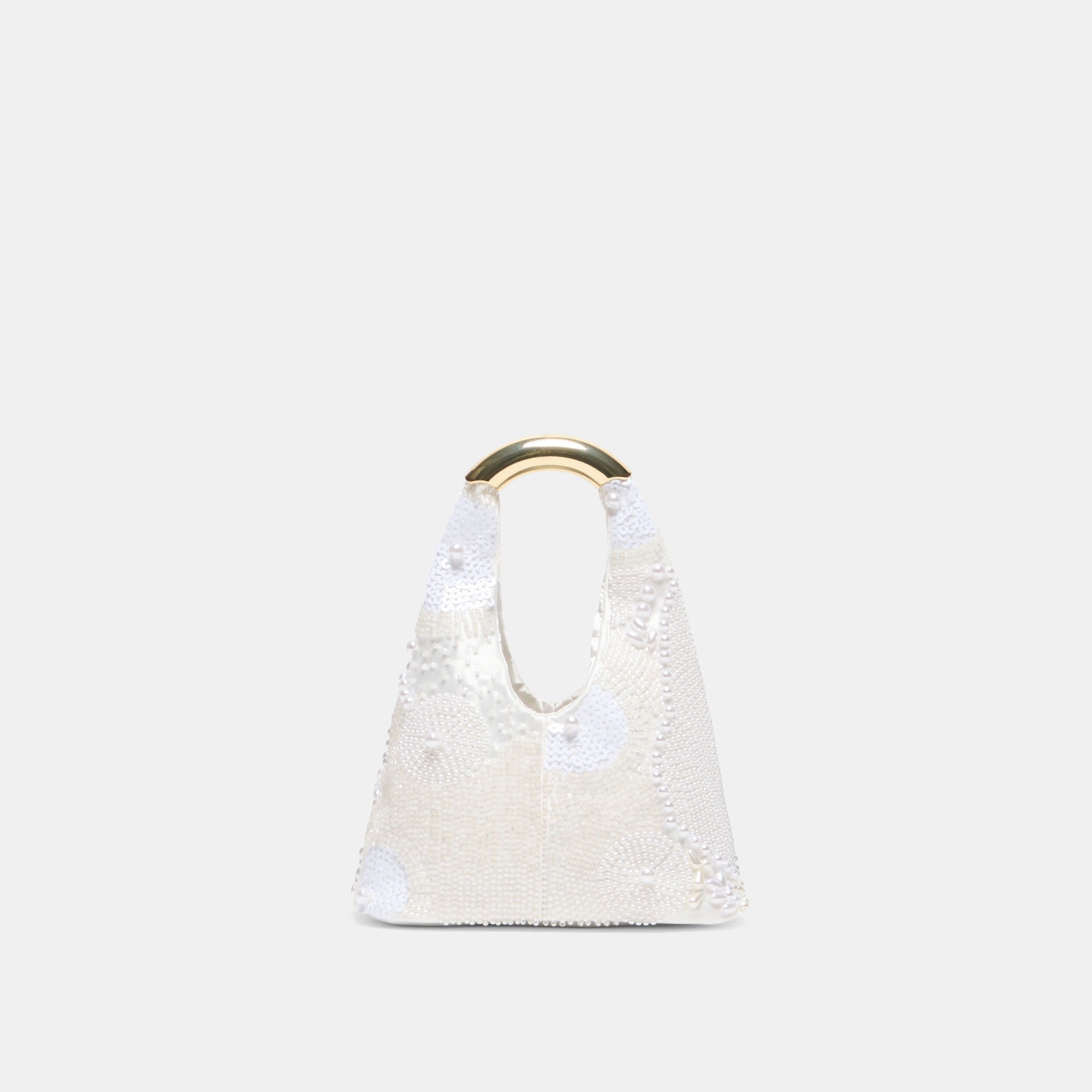 EVELISE MINI HANDBAG WHITE PEARL SATIN