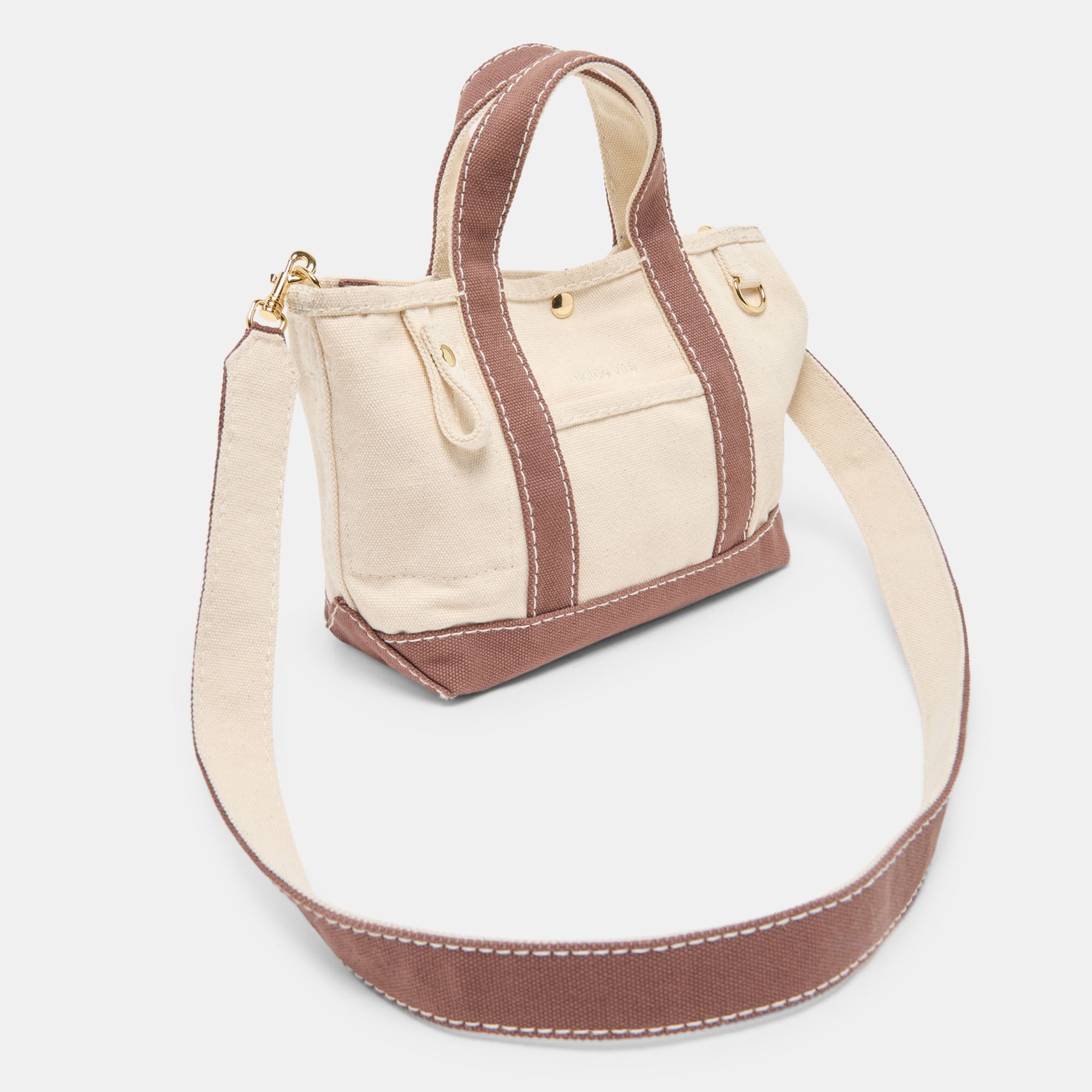 LUNEA HANDBAG NATURAL CHOCOLATE CANVAS