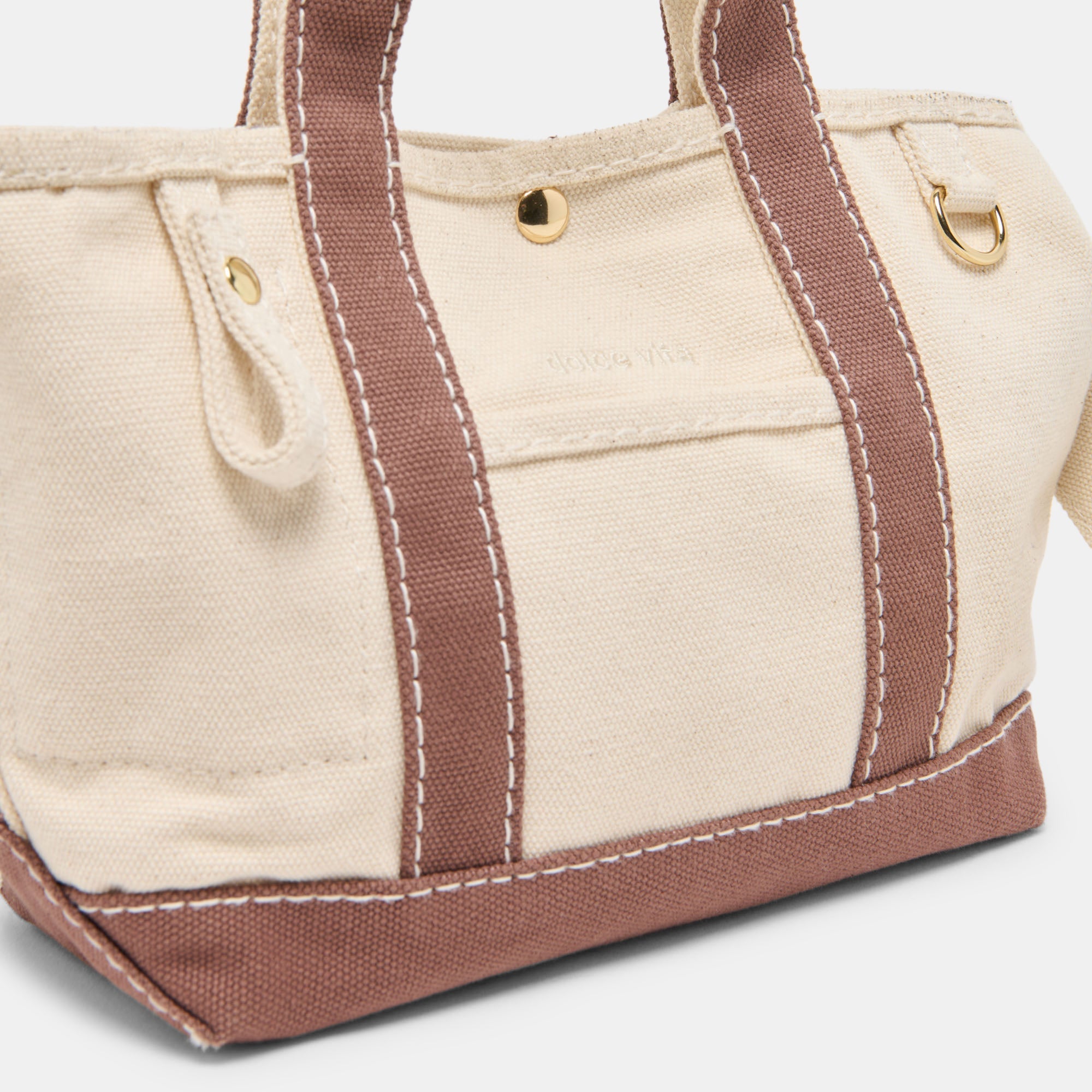LUNEA HANDBAG NATURAL CHOCOLATE CANVAS