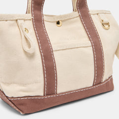 LUNEA HANDBAG NATURAL CHOCOLATE CANVAS