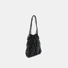 SERILDA HANDBAG BLACK SATIN