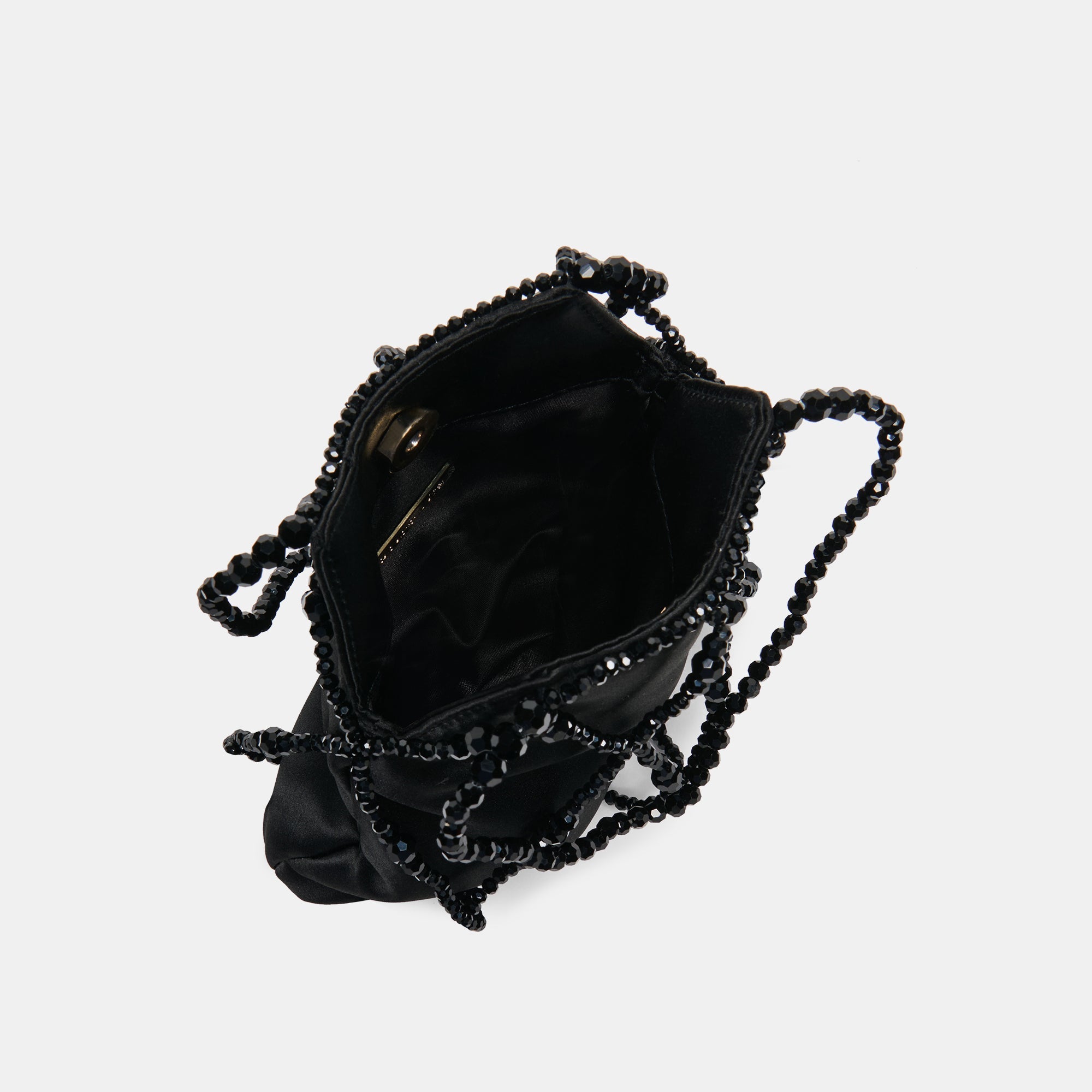 SERILDA HANDBAG BLACK SATIN