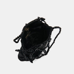 SERILDA HANDBAG BLACK SATIN