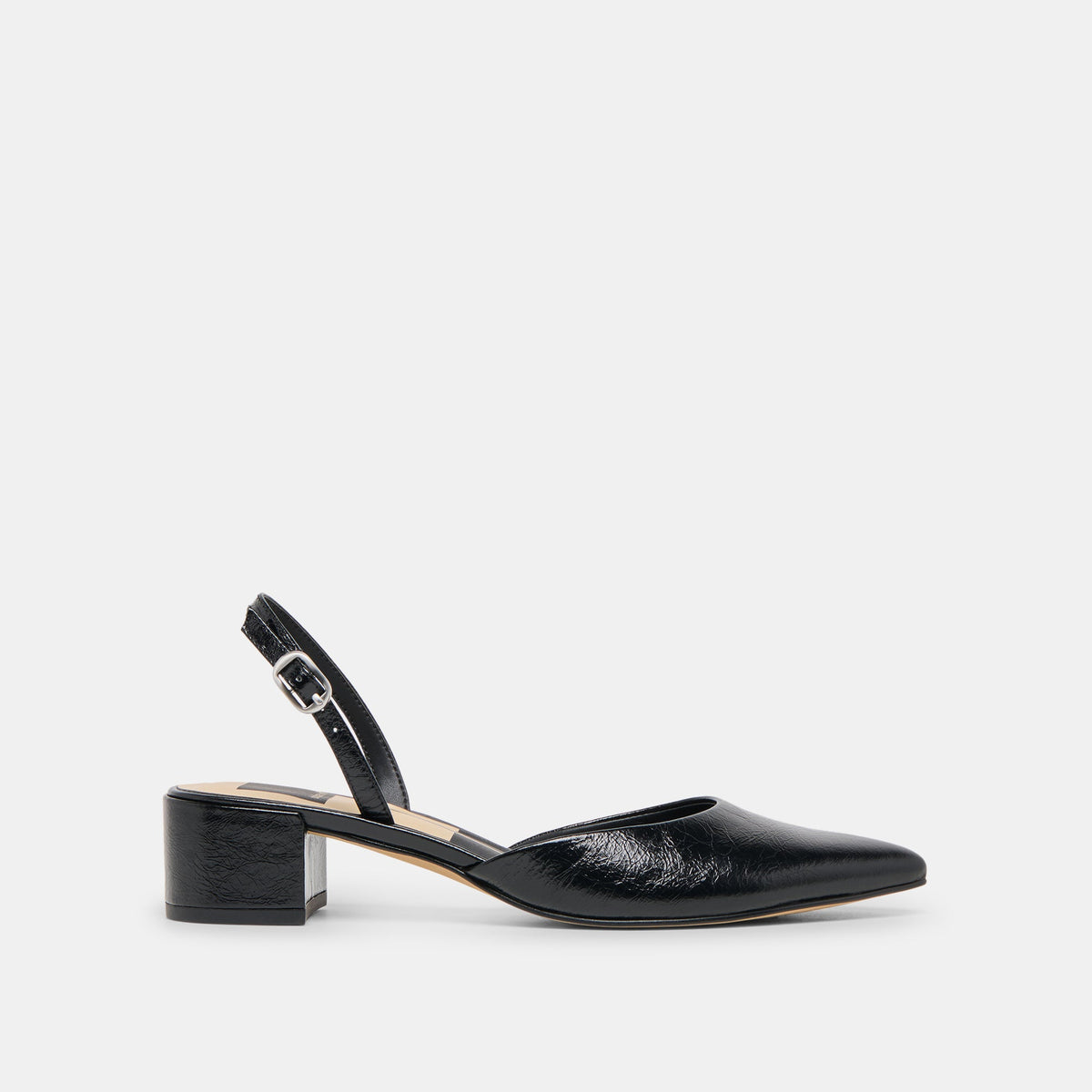 CAREL WIDE HEELS MIDNIGHT CRINKLE PATENT LEATHER