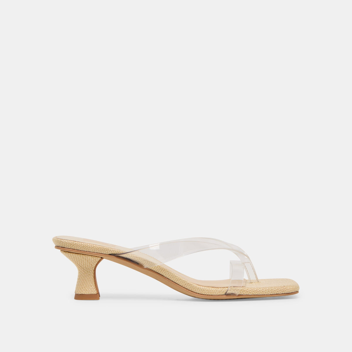 BREVEL VINYL WIDE HEELS CRYSTAL JELLY