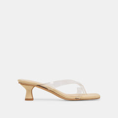 BREVEL VINYL WIDE HEELS CRYSTAL JELLY