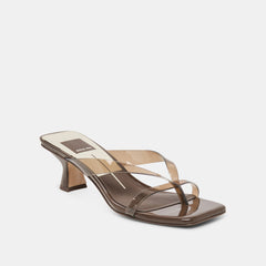 BREVEL VINYL WIDE HEELS DK BROWN JELLY