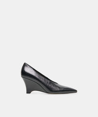 CAMERO WEDGES BLACK LEATHER