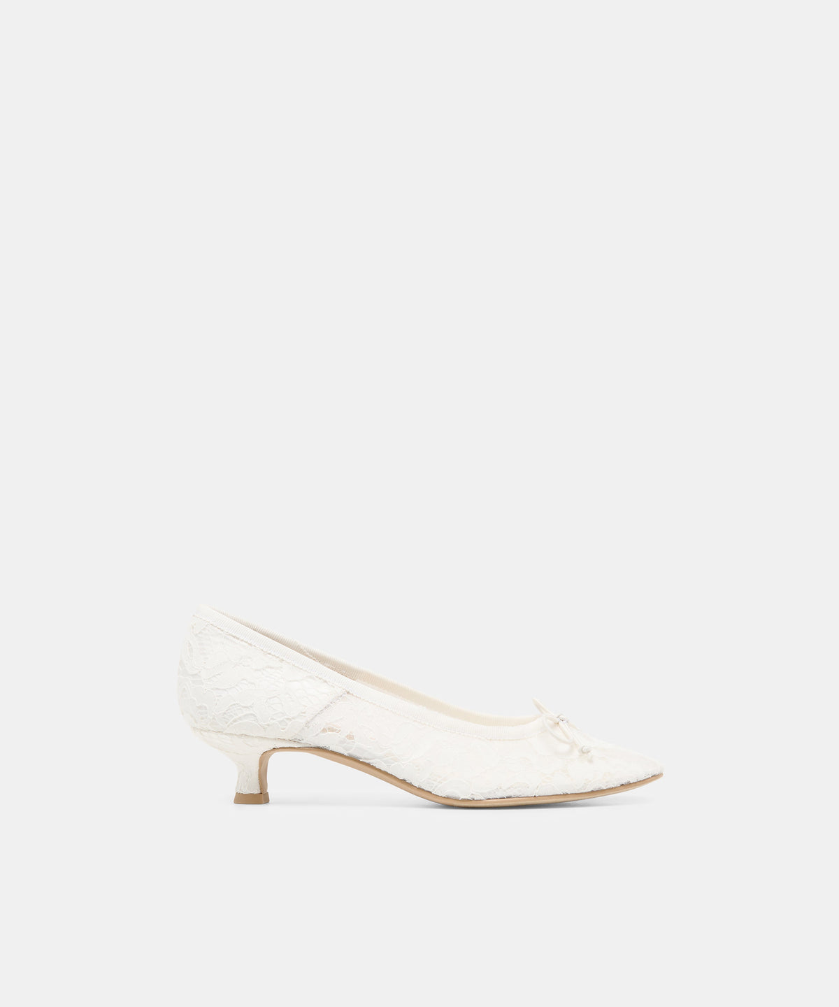 DAWSEN LACE HEELS TRUE WHITE LACE