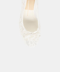 DAWSEN LACE HEELS TRUE WHITE LACE