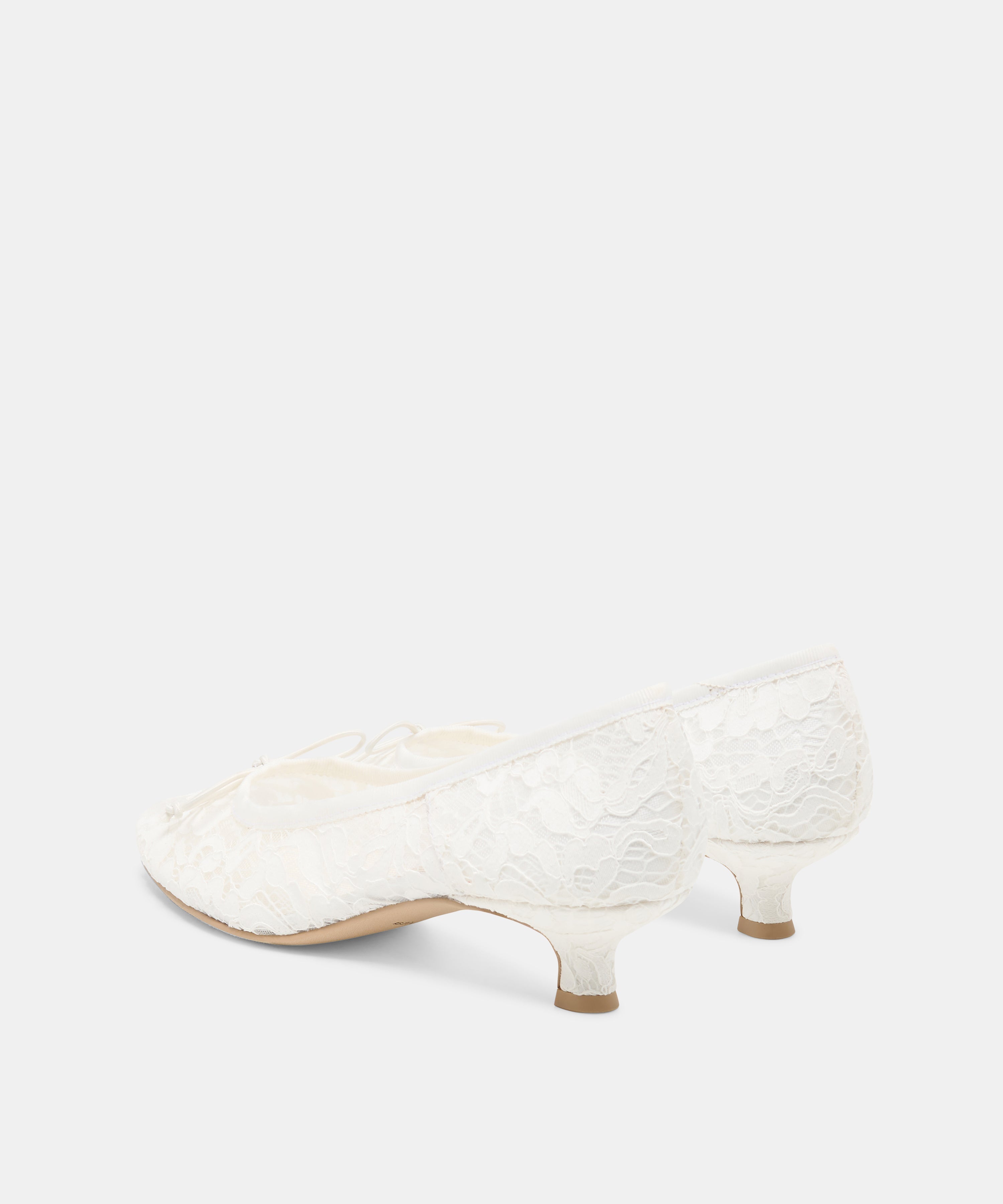 DAWSEN LACE HEELS TRUE WHITE LACE