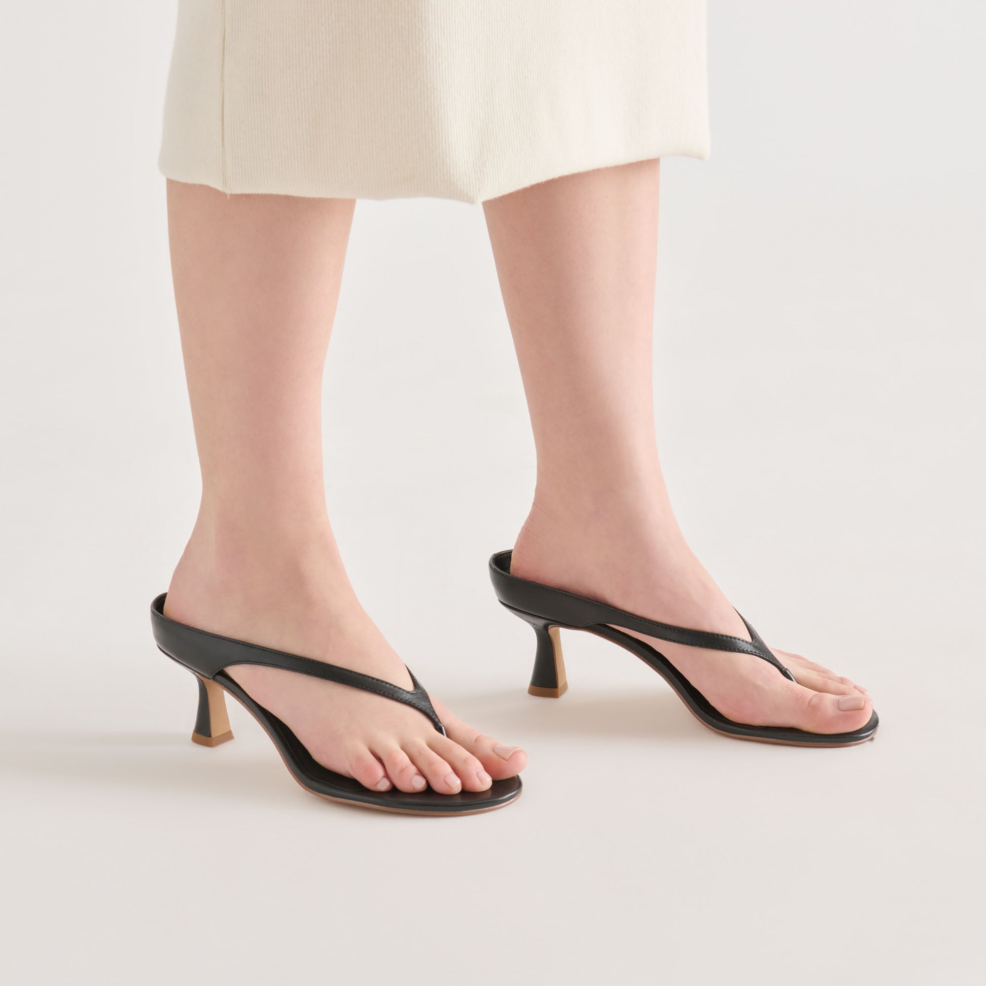 DOREEN HEELS BLACK LEATHER
