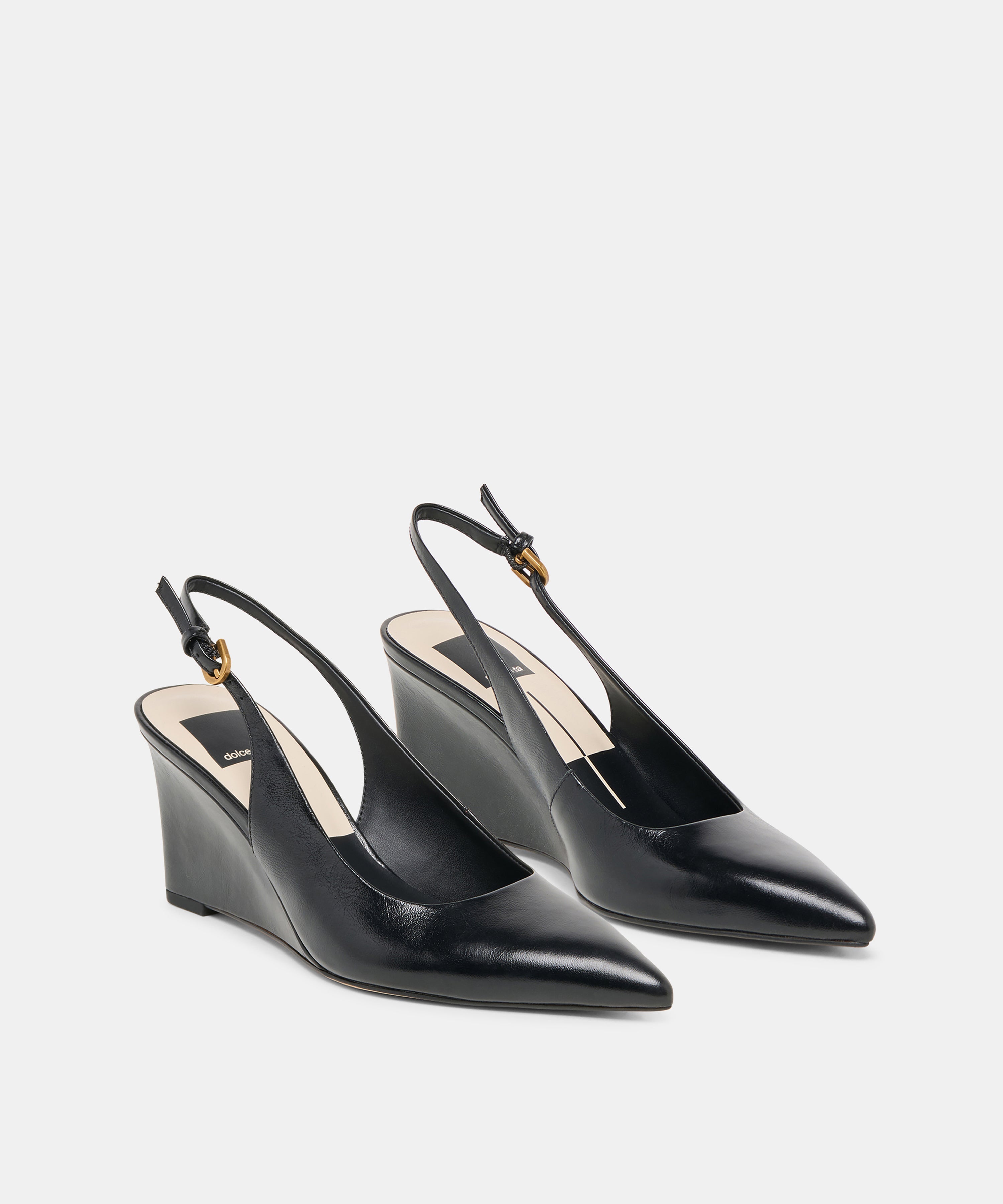 EVELAN WEDGES BLACK LEATHER