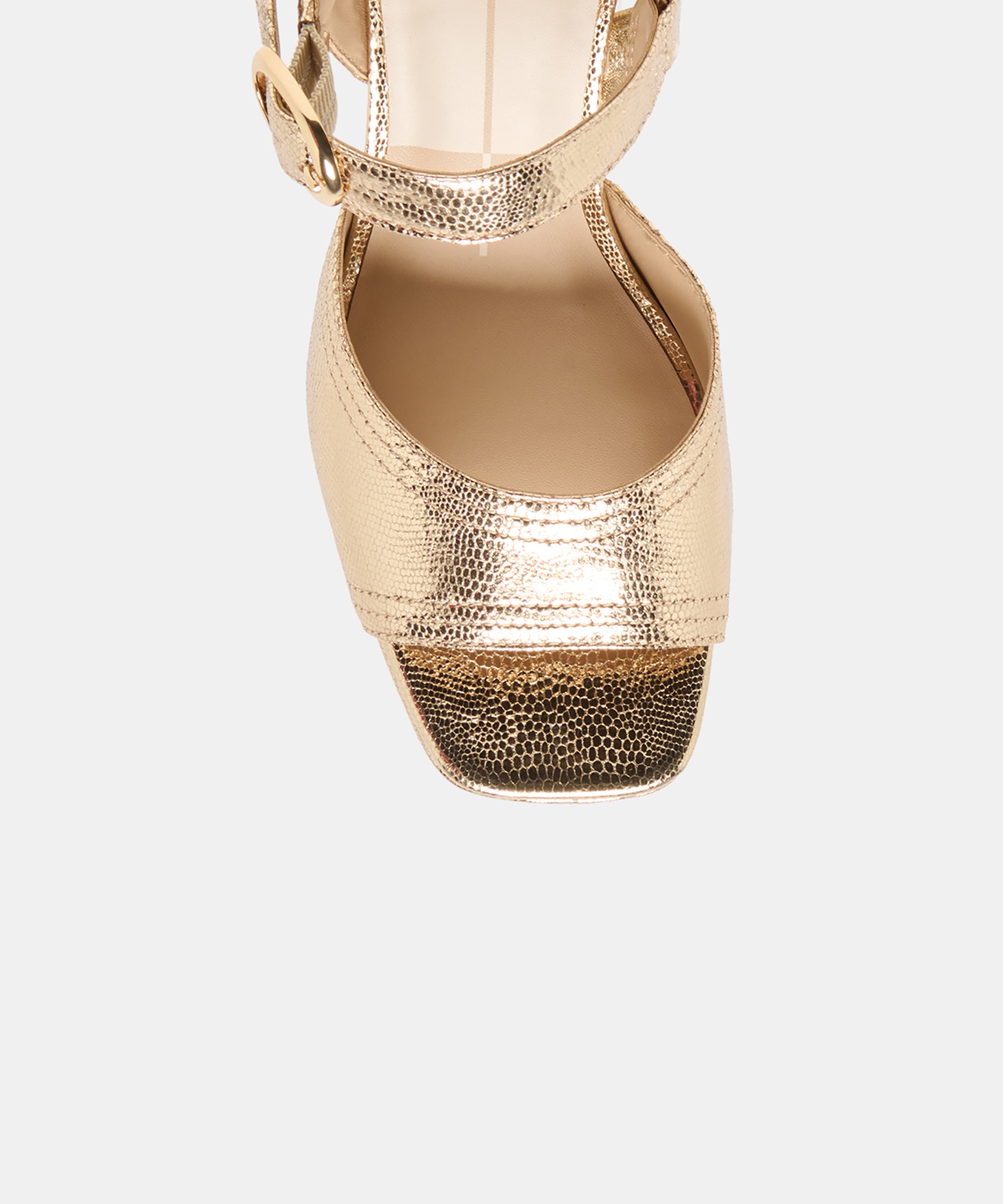 FATIMA HEELS GOLD EMBOSSED LEATHER