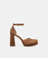 GARLYN HEELS COCOA SUEDE