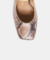 GESSIA HEELS BARK EMBOSSED LEATHER