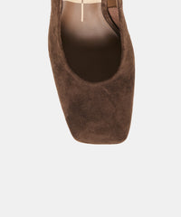 GESSIA HEELS DK BROWN SUEDE
