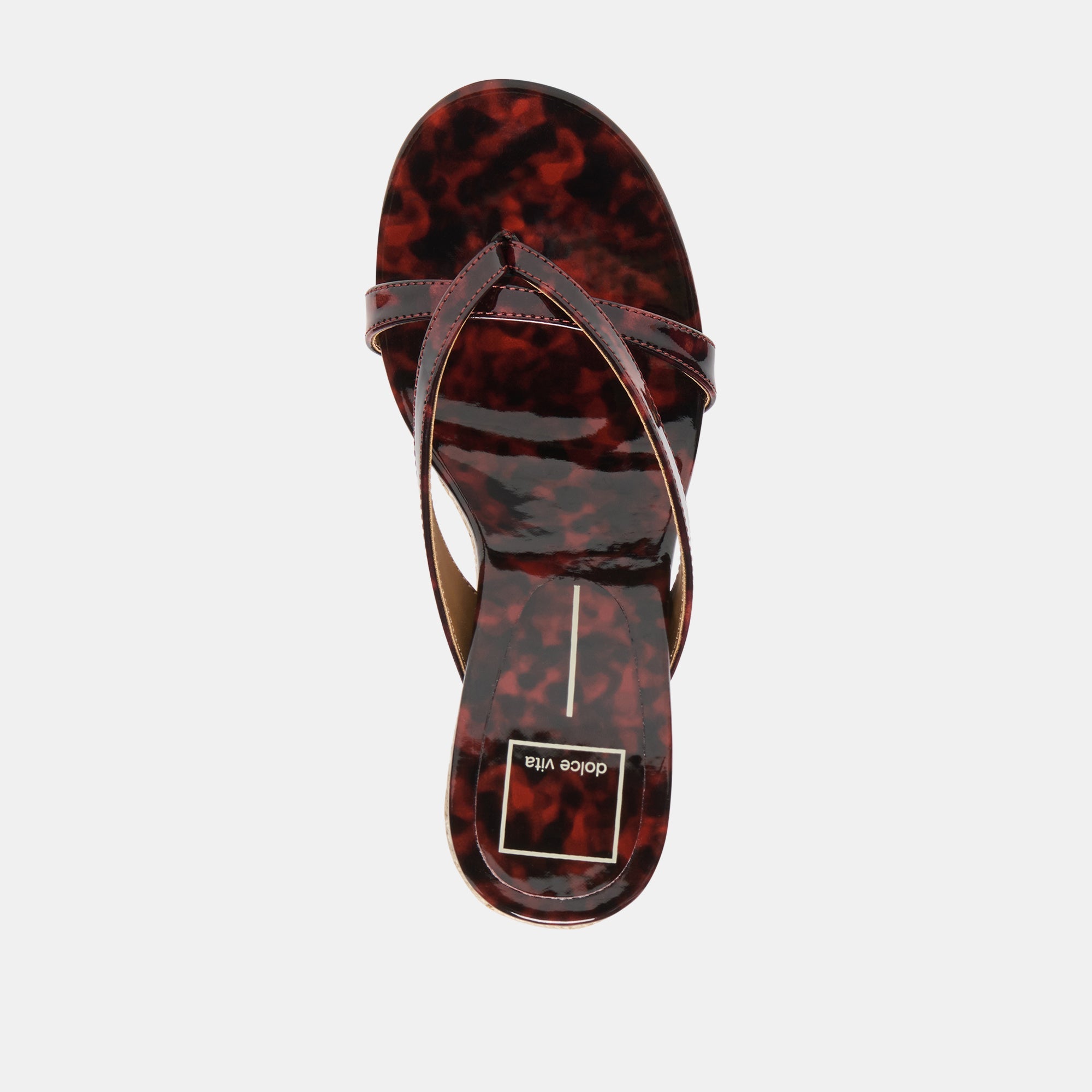 HELAN ESPADRILLE WEDGES TORTOISE PATENT LEATHER