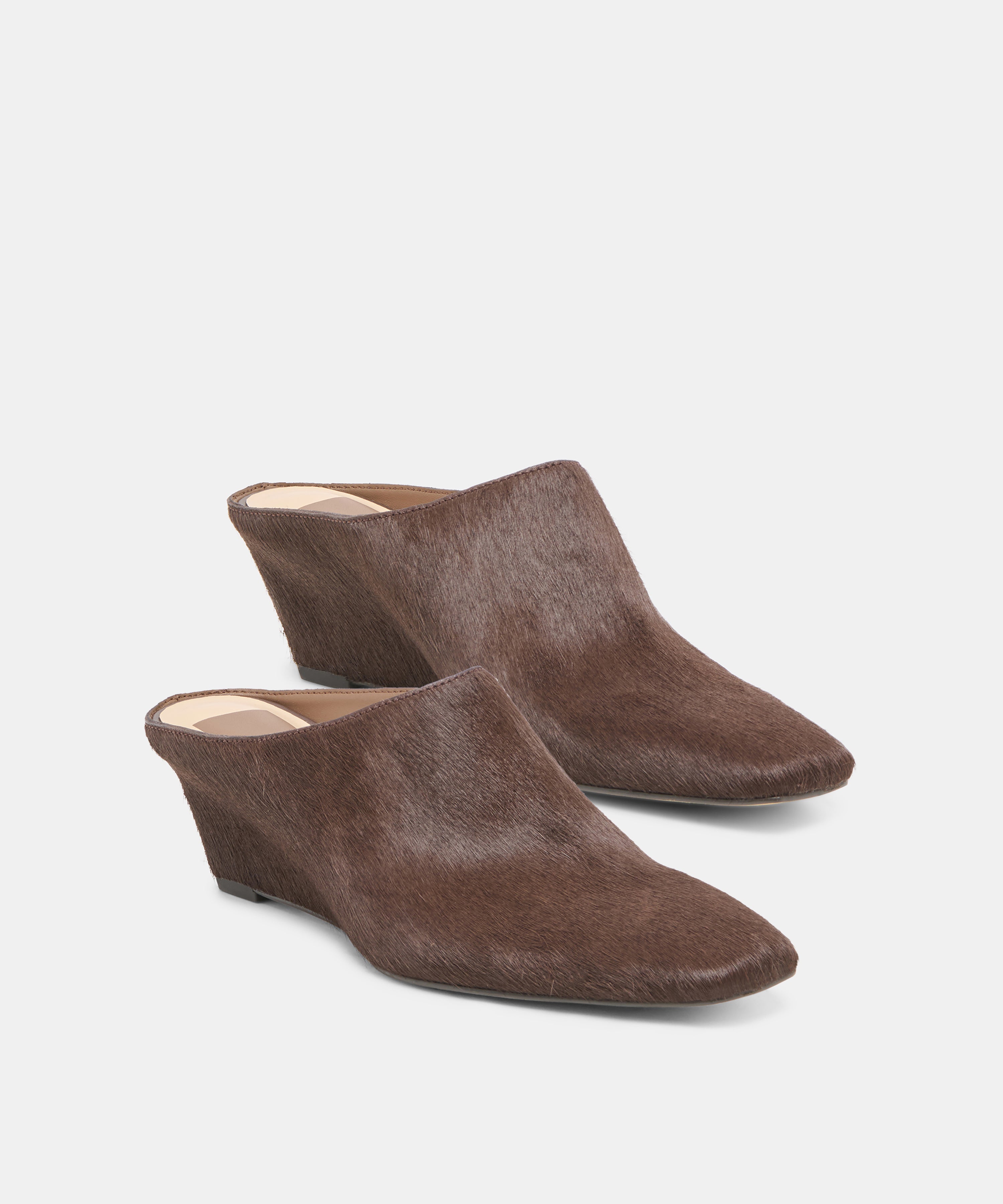 HILAH MULES CHESTNUT CALF HAIR