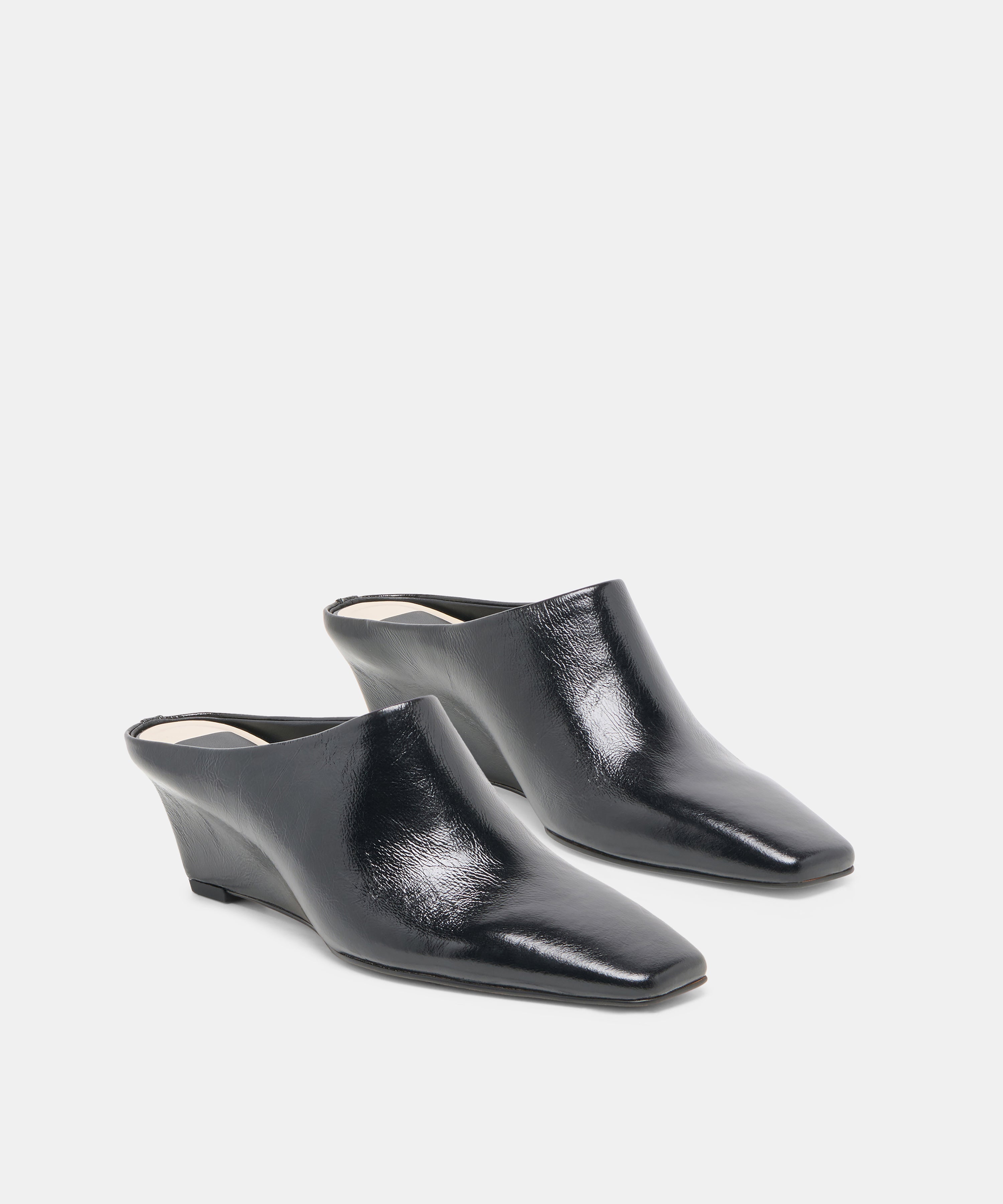 HILAH MULES MIDNIGHT CRINKLE PATENT