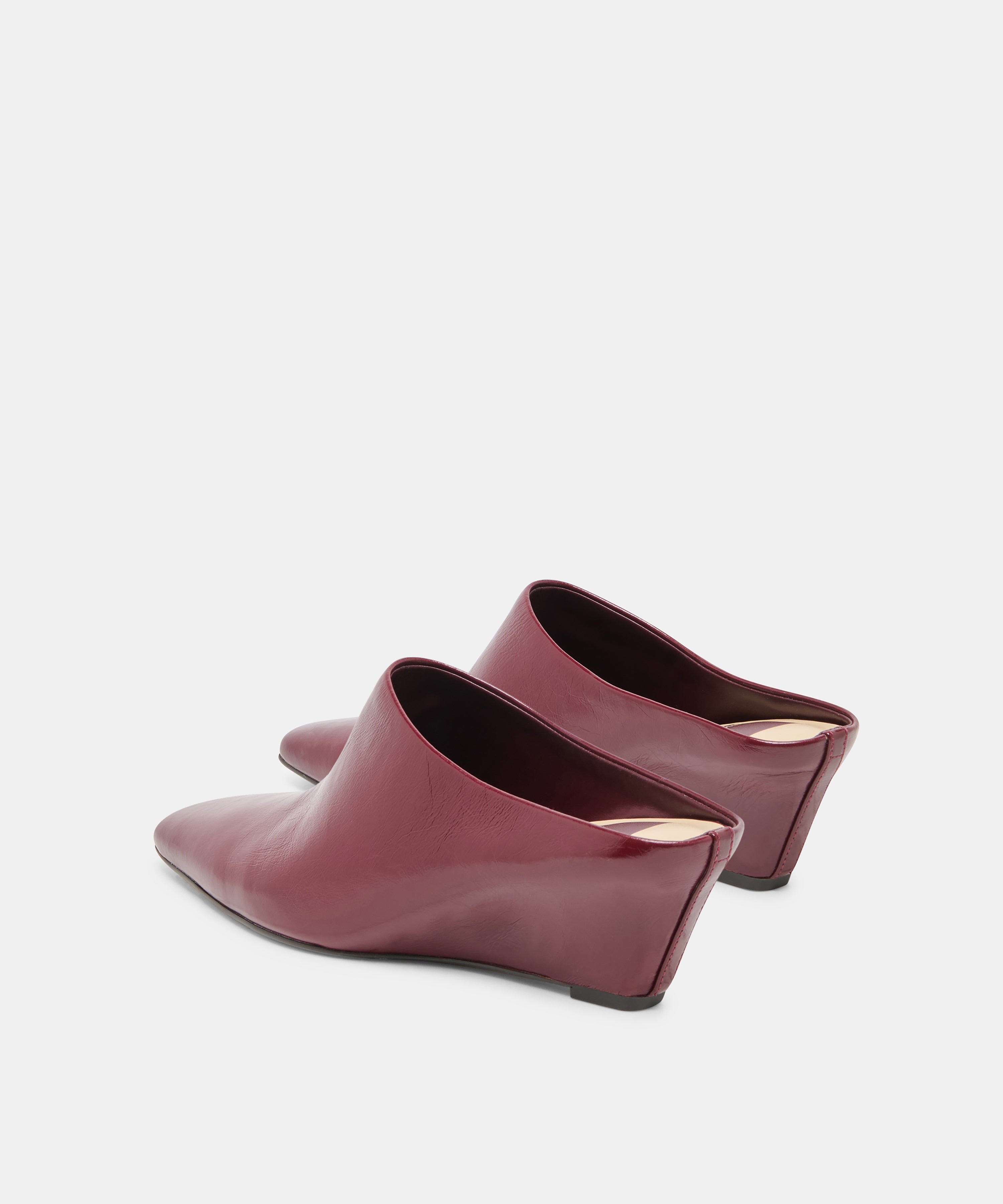 HILAH MULES OXBLOOD CRINKLE PATENT