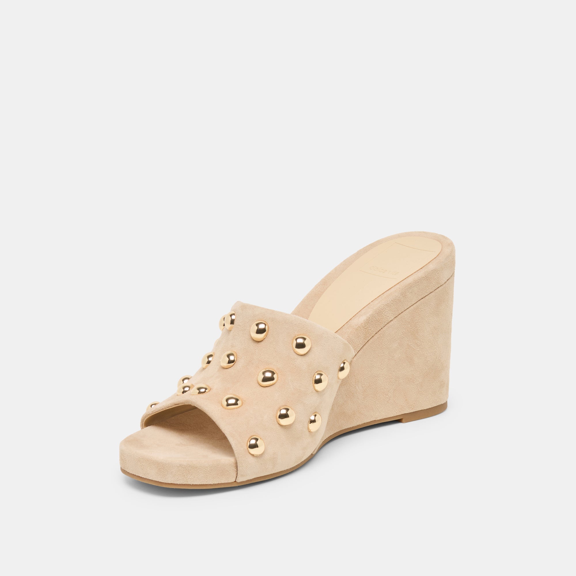 HOLTA STUD WEDGES CAMEL SUEDE