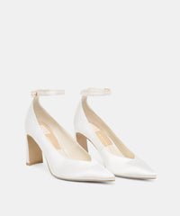 KARSIN SATIN HEELS TRUE WHITE SATIN