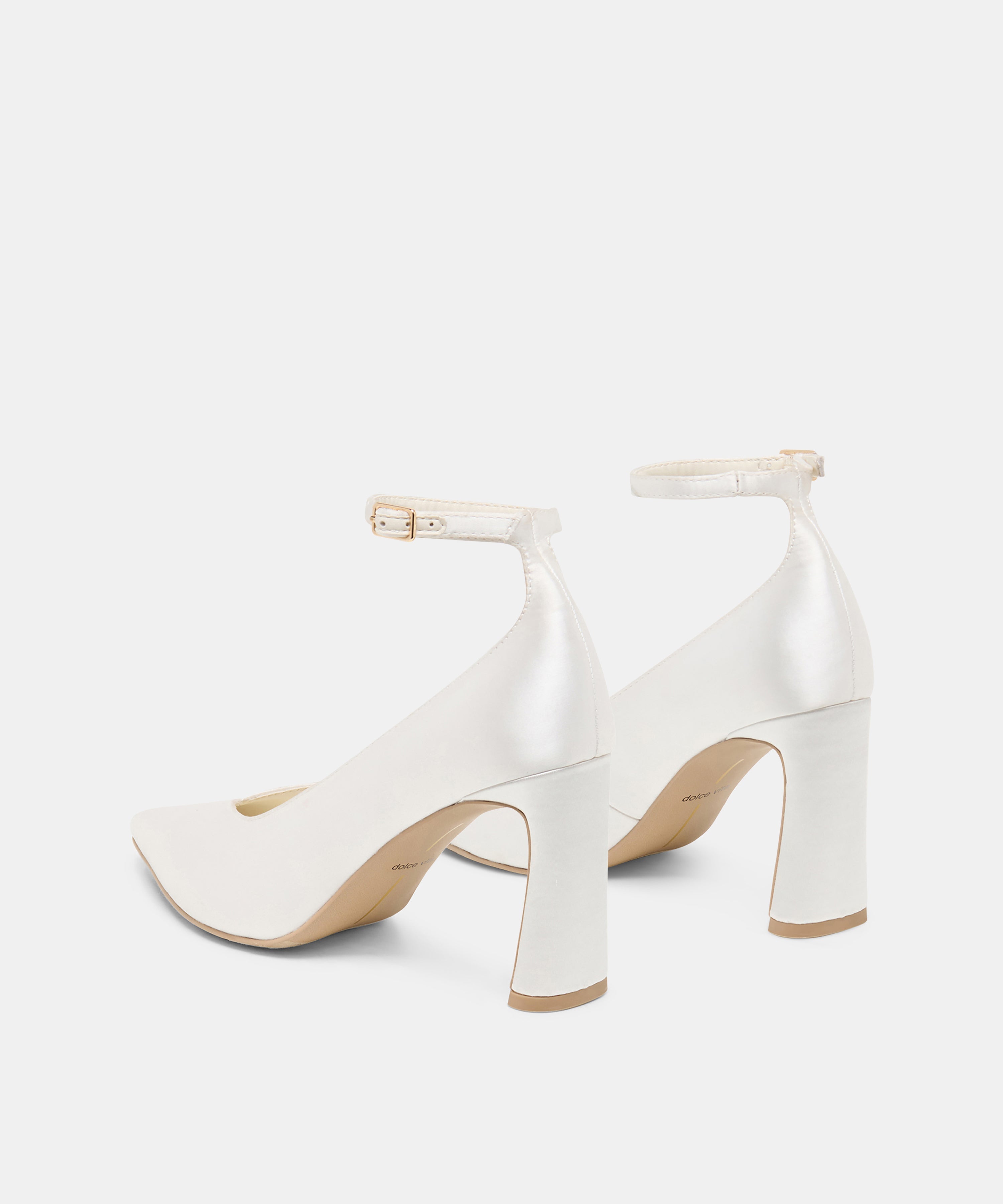 KARSIN SATIN HEELS TRUE WHITE SATIN