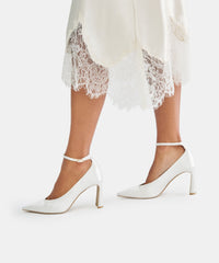 KARSIN SATIN HEELS TRUE WHITE SATIN