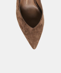 KARSIN HEELS DK BROWN SUEDE