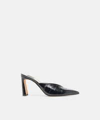 KENTIN HEELS NOIR EMBOSSED LEATHER