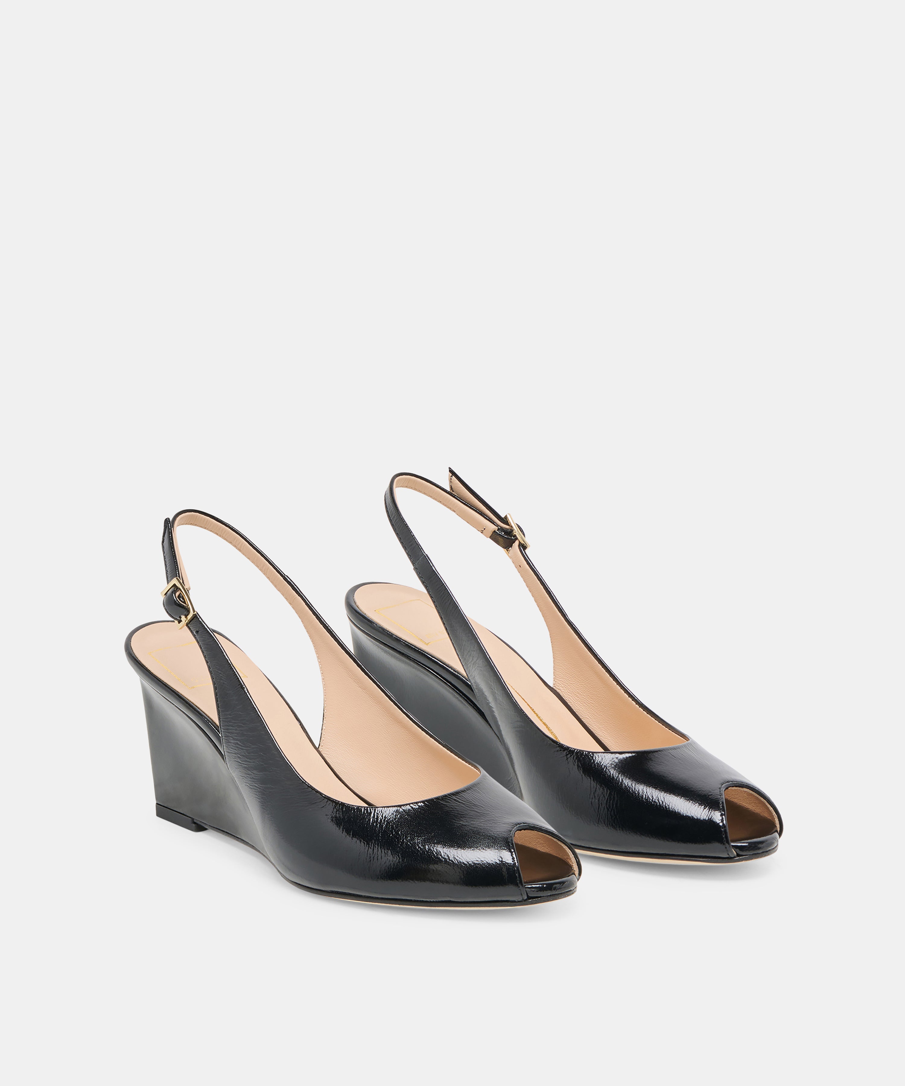 KOLA WEDGES NOIR LEATHER