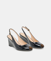 KOLA WEDGES NOIR LEATHER