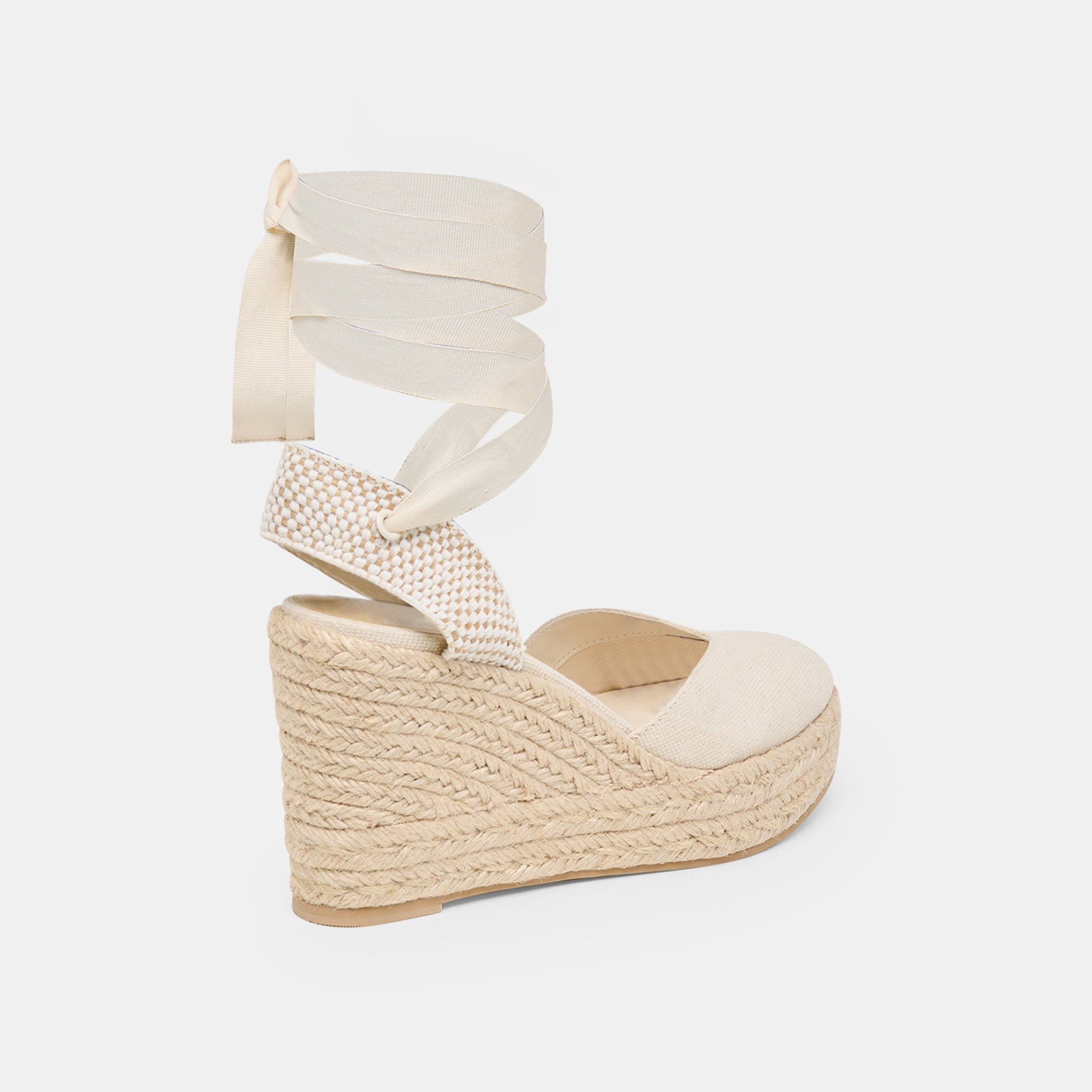 NOURA WEDGES ECRU LINEN