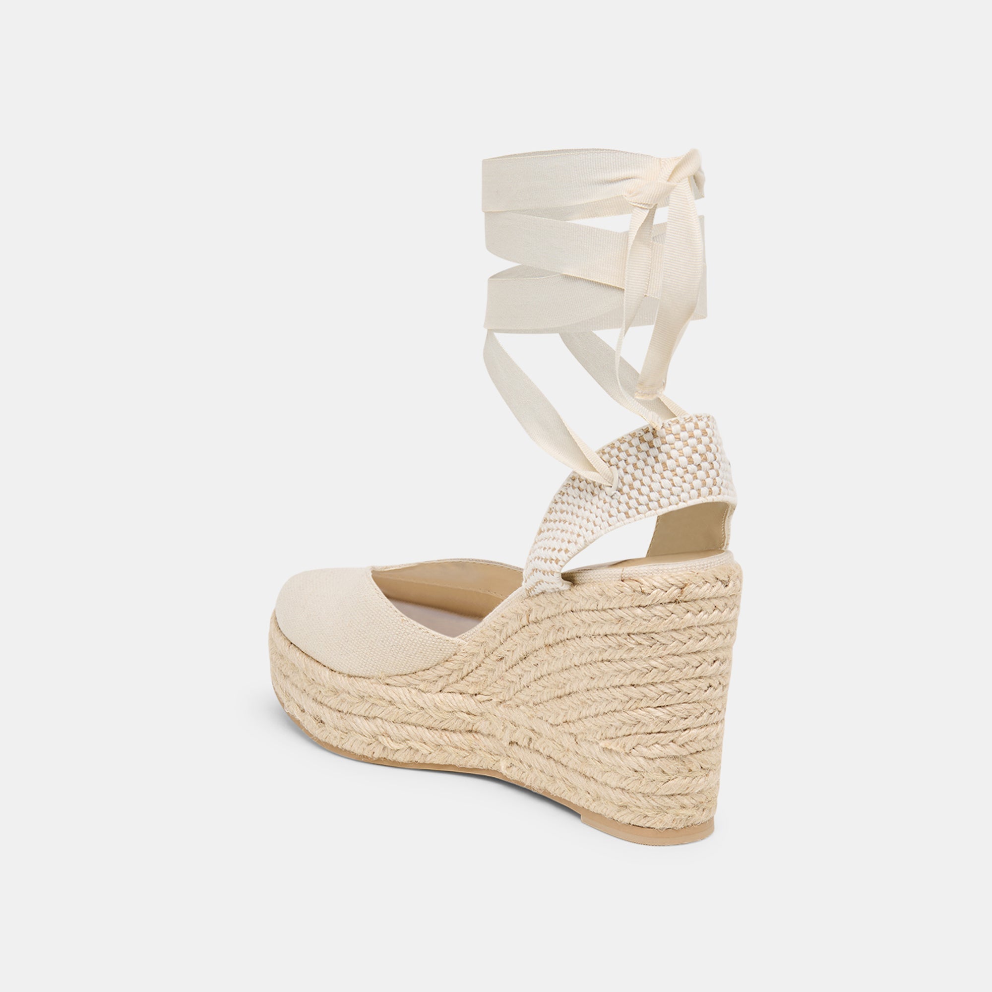 NOURA WEDGES ECRU LINEN