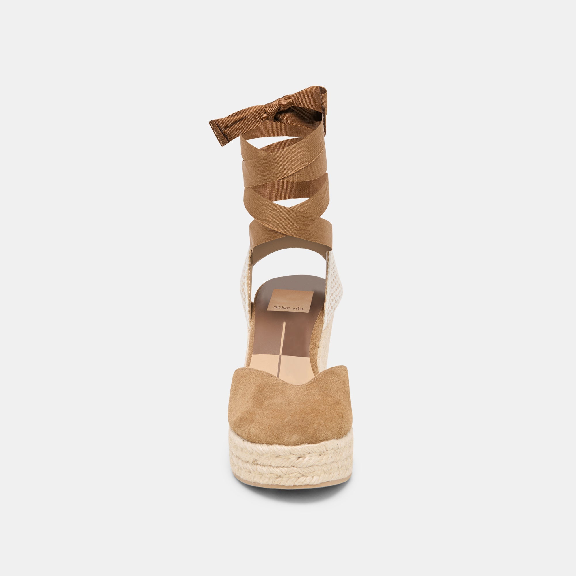 NOURA WEDGES LT BROWN SUEDE