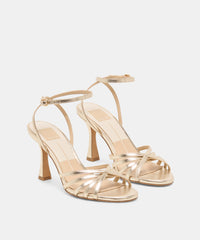 RIKI HEELS LT GOLD LEATHER