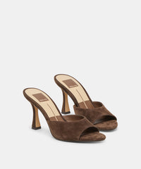 ROSHA HEELS DK BROWN SUEDE