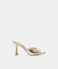 ROSHA HEELS PLATINUM DISTRESSED LEATHER