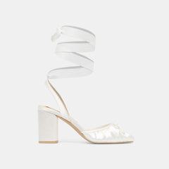 TISHA HEELS TRUE WHITE SATIN