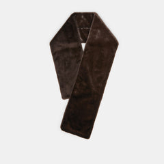 FAUX FUR SCARF DARK BROWN