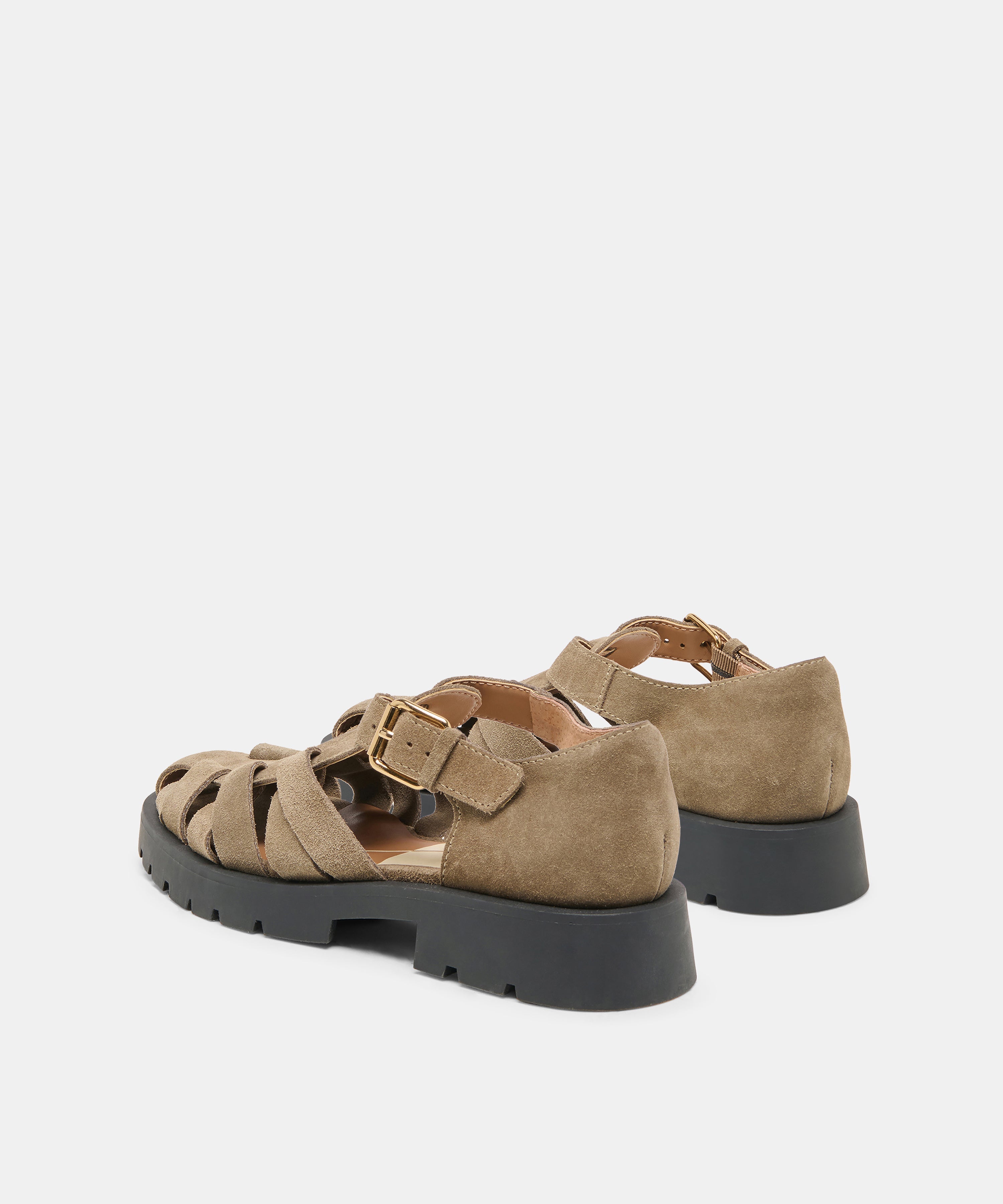ELSAH FLATS OLIVE SUEDE