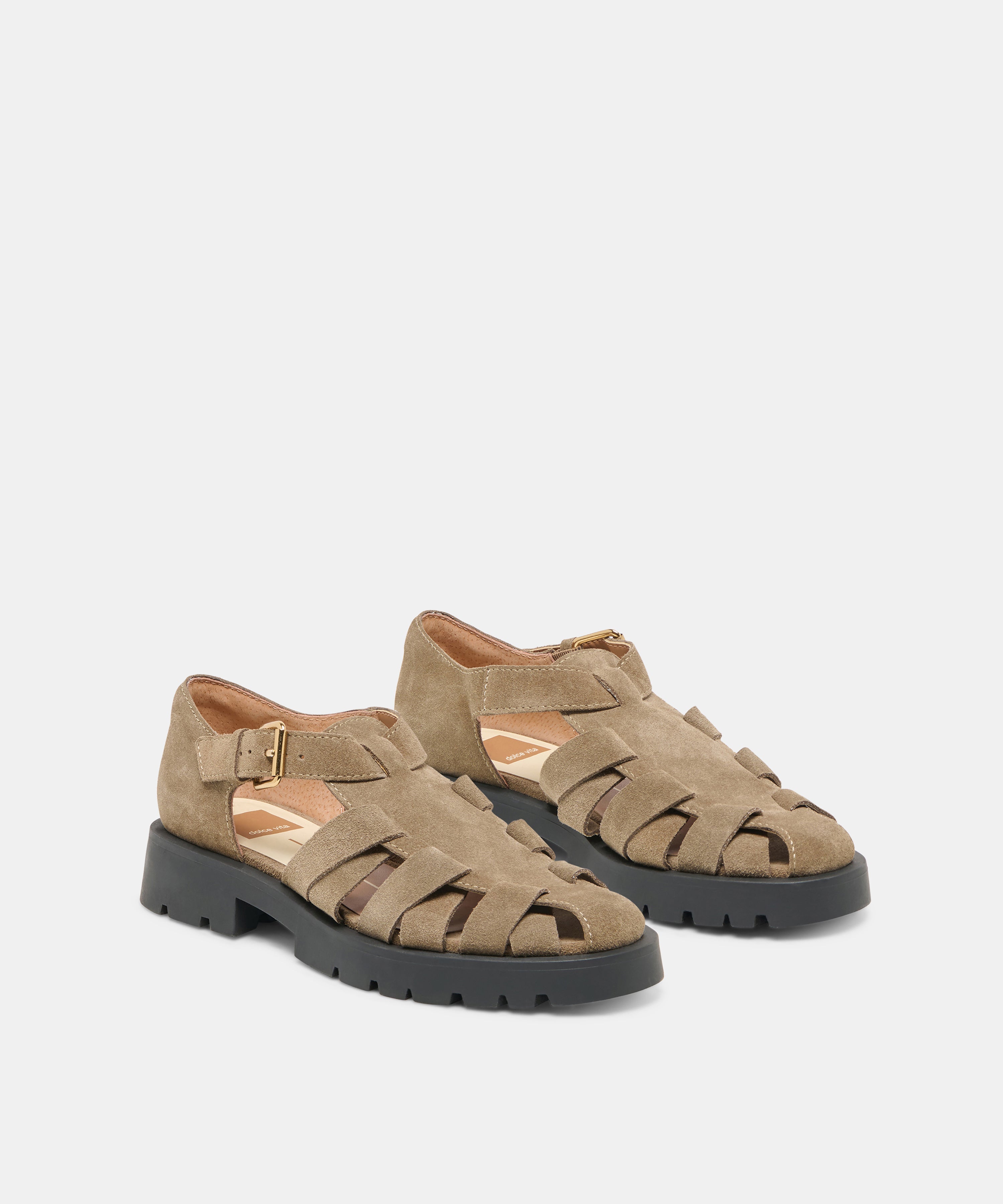 ELSAH FLATS OLIVE SUEDE