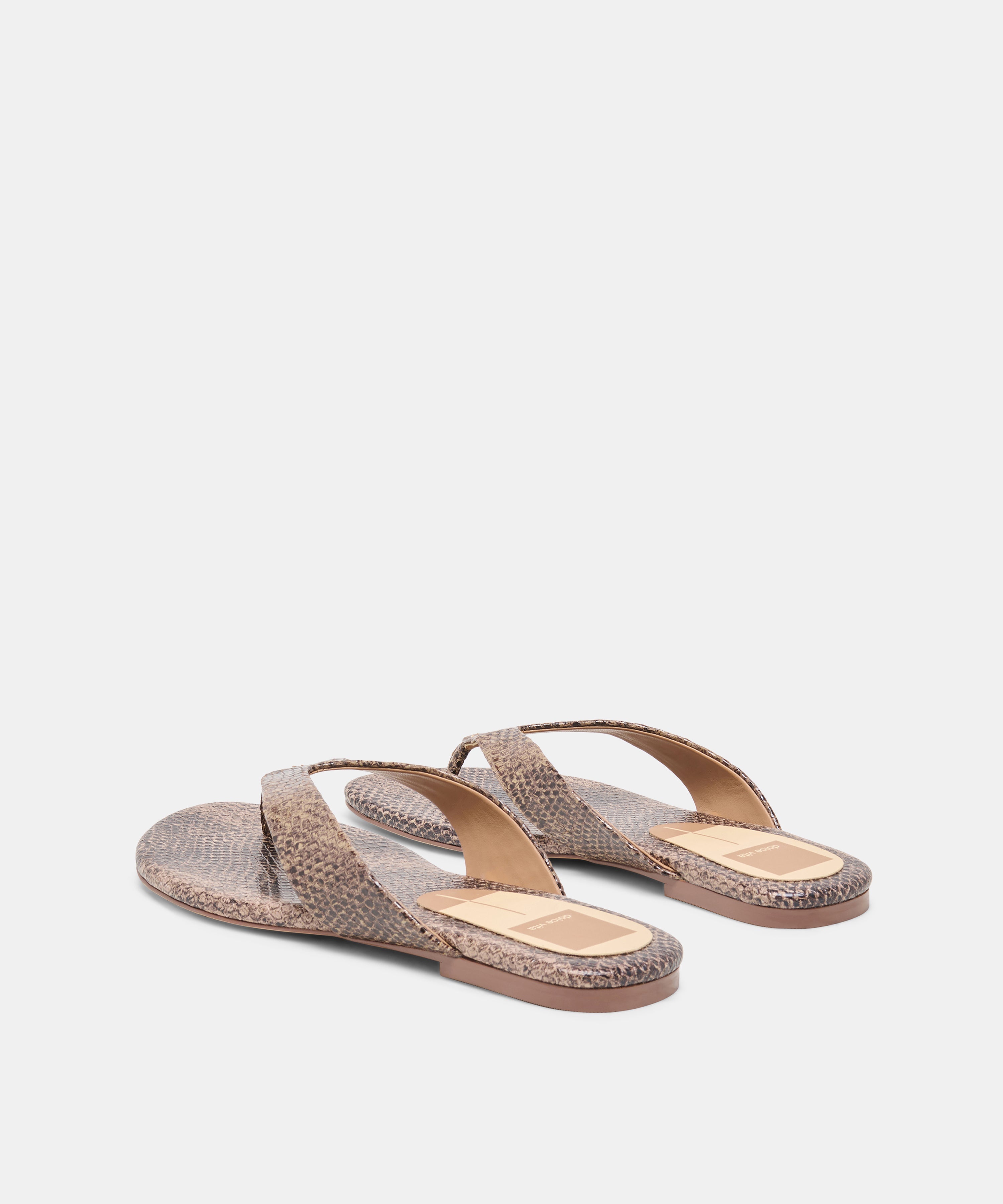 LINNET SANDALS SNAKE TAN EMBOSSED LEATHER