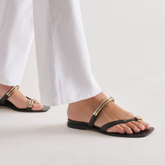 TARINA SANDALS BLACK LEATHER
