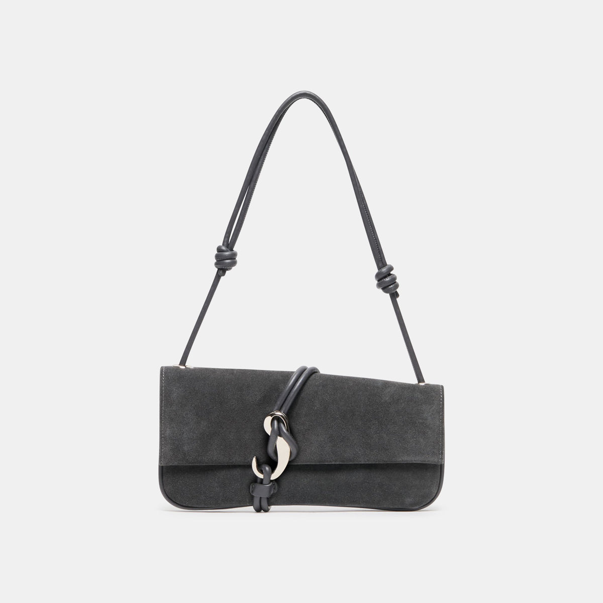 ALICE SHOULDER BAG GUNMETAL SUEDE