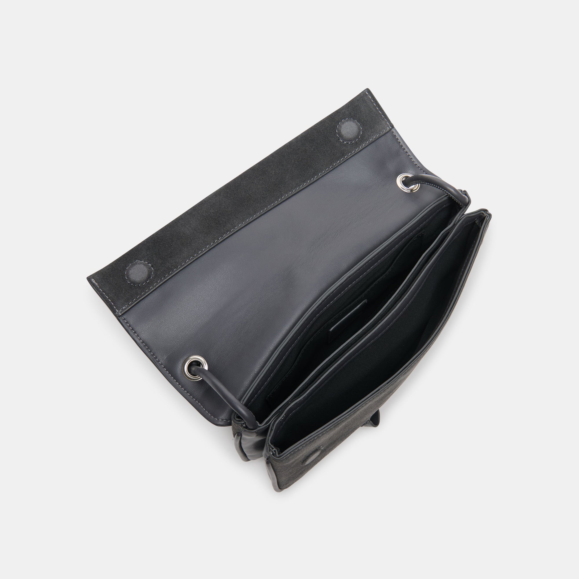 ALICE SHOULDER BAG GUNMETAL SUEDE