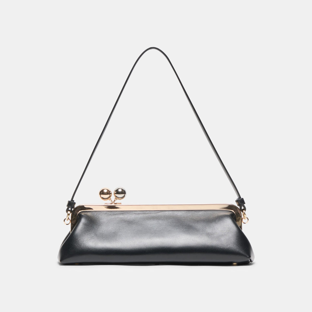 AMBRIAA SHOULDER BAG BLACK LEATHER