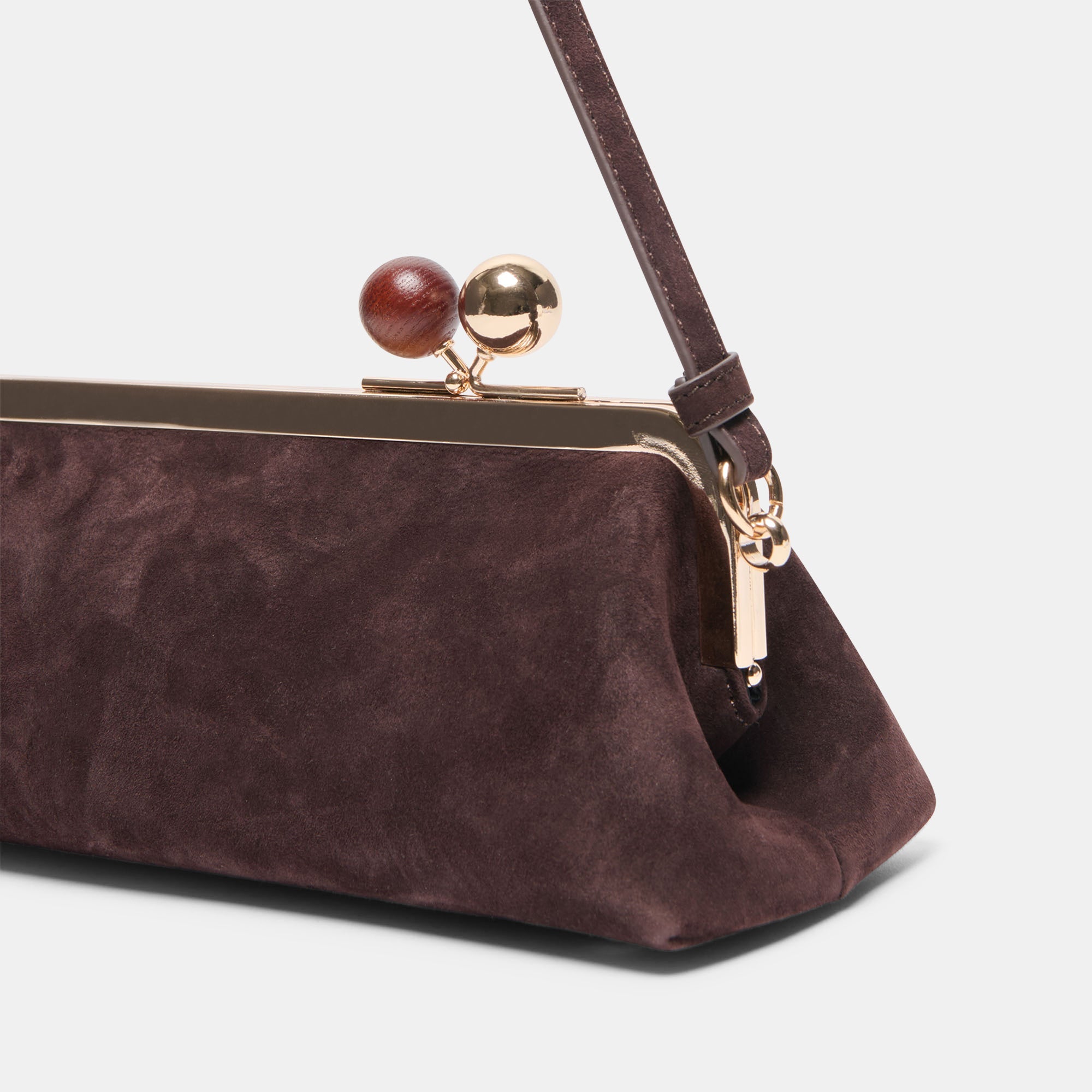 AMBRIAA SHOULDER BAG CHOCOLATE SUEDE